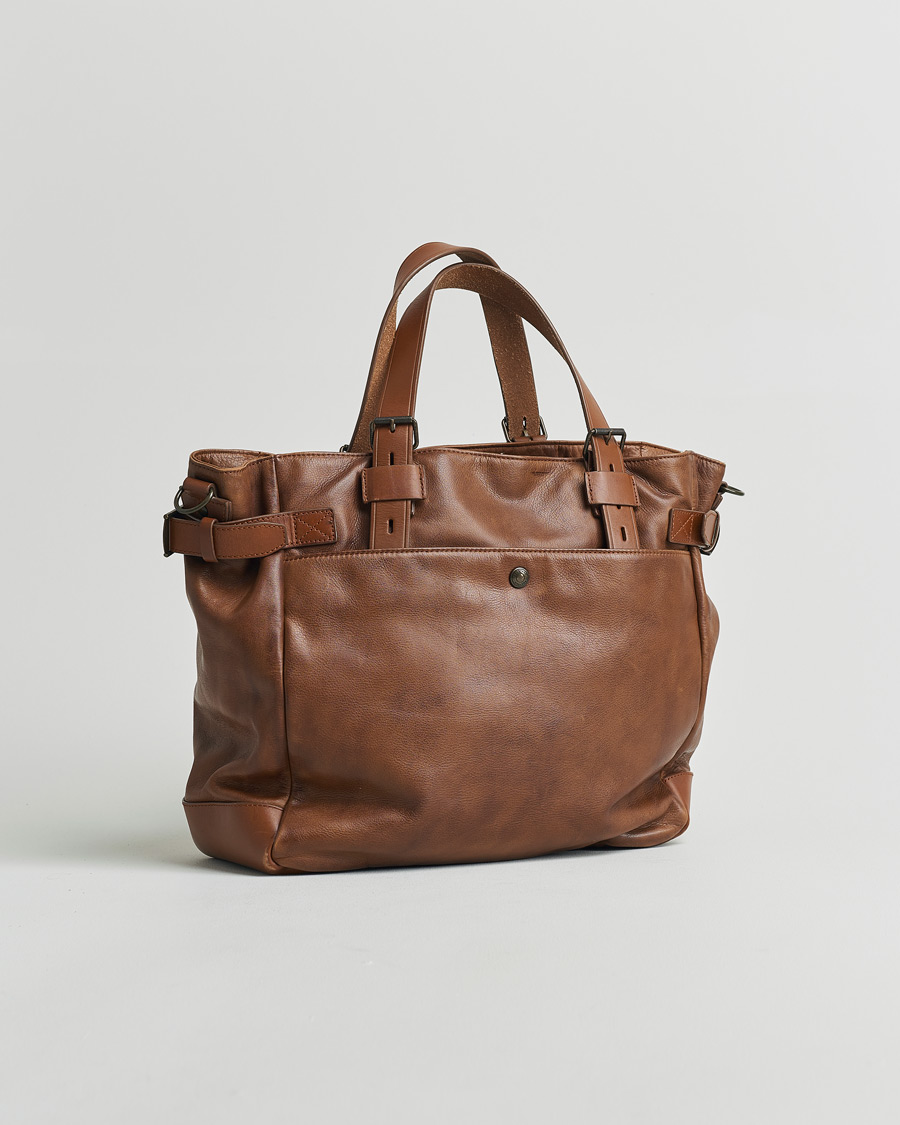 Hombres | Belstaff Touring Leather Tote Bag Cognac | Pre-owned | Belstaff Touring Leather Tote Bag Cognac