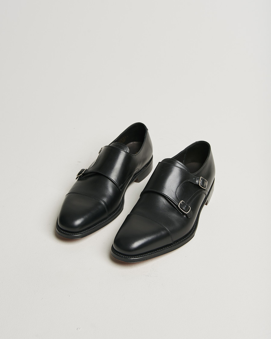 Hombres | Loake 1880 Cannon Monkstrap Black Calf | Pre-owned | Loake 1880 Cannon Monkstrap Black Calf