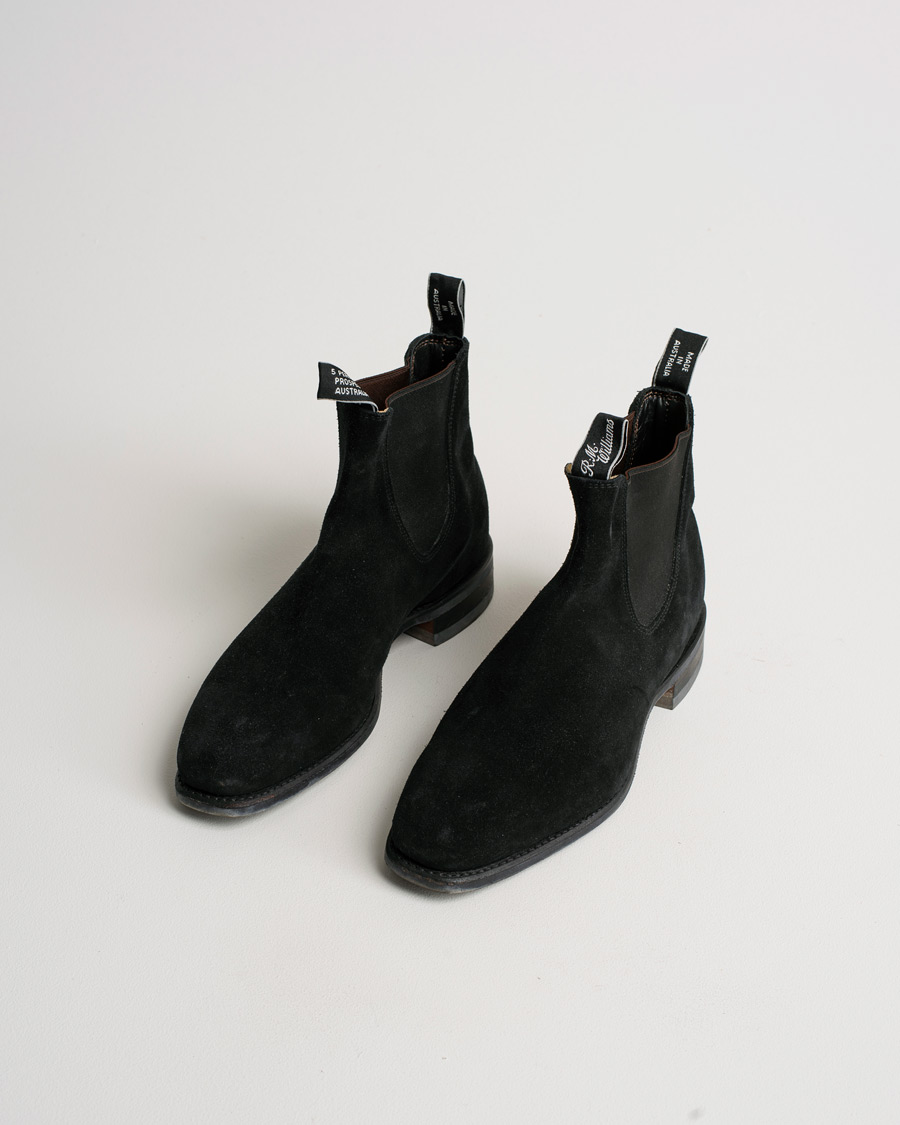 Hombres | R.M.Williams Blaxland G Boot Suede Black | Pre-owned | R.M.Williams Blaxland G Boot Suede Black