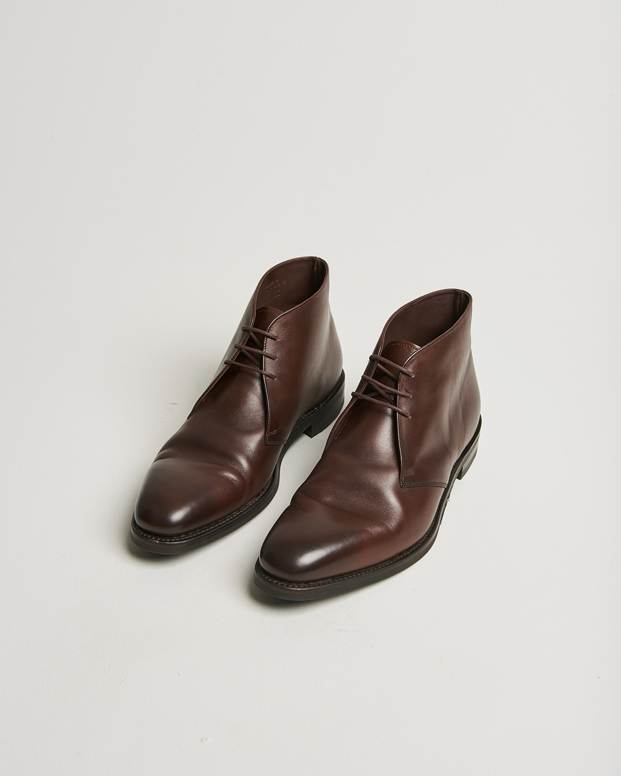 Hombres | Loake 1880 Pimlico Chukka Boot Dark Brown Calf | Pre-owned | Loake 1880 Pimlico Chukka Boot Dark Brown Calf