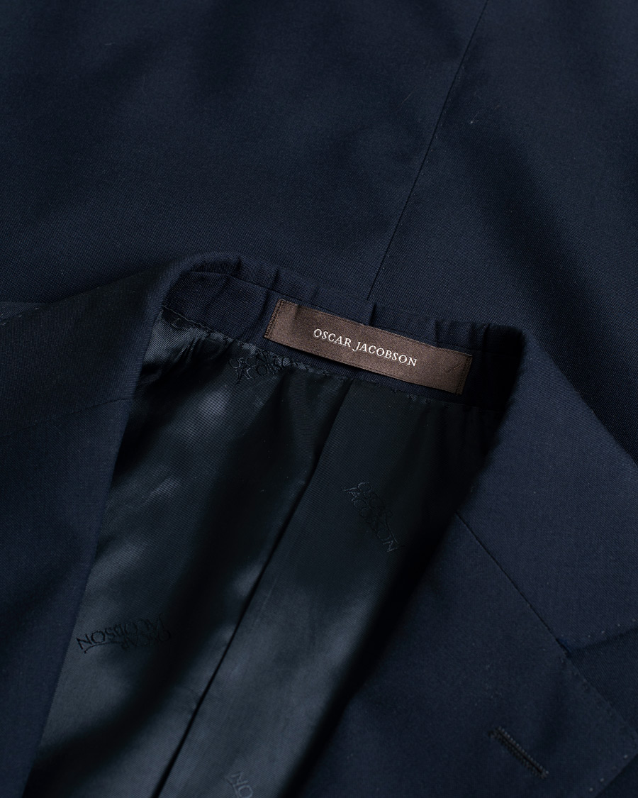 Hombres | Oscar Jacobson Super 120's Wool Suit Navy 150 | Pre-owned | Oscar Jacobson Super 120's Wool Suit Navy 150