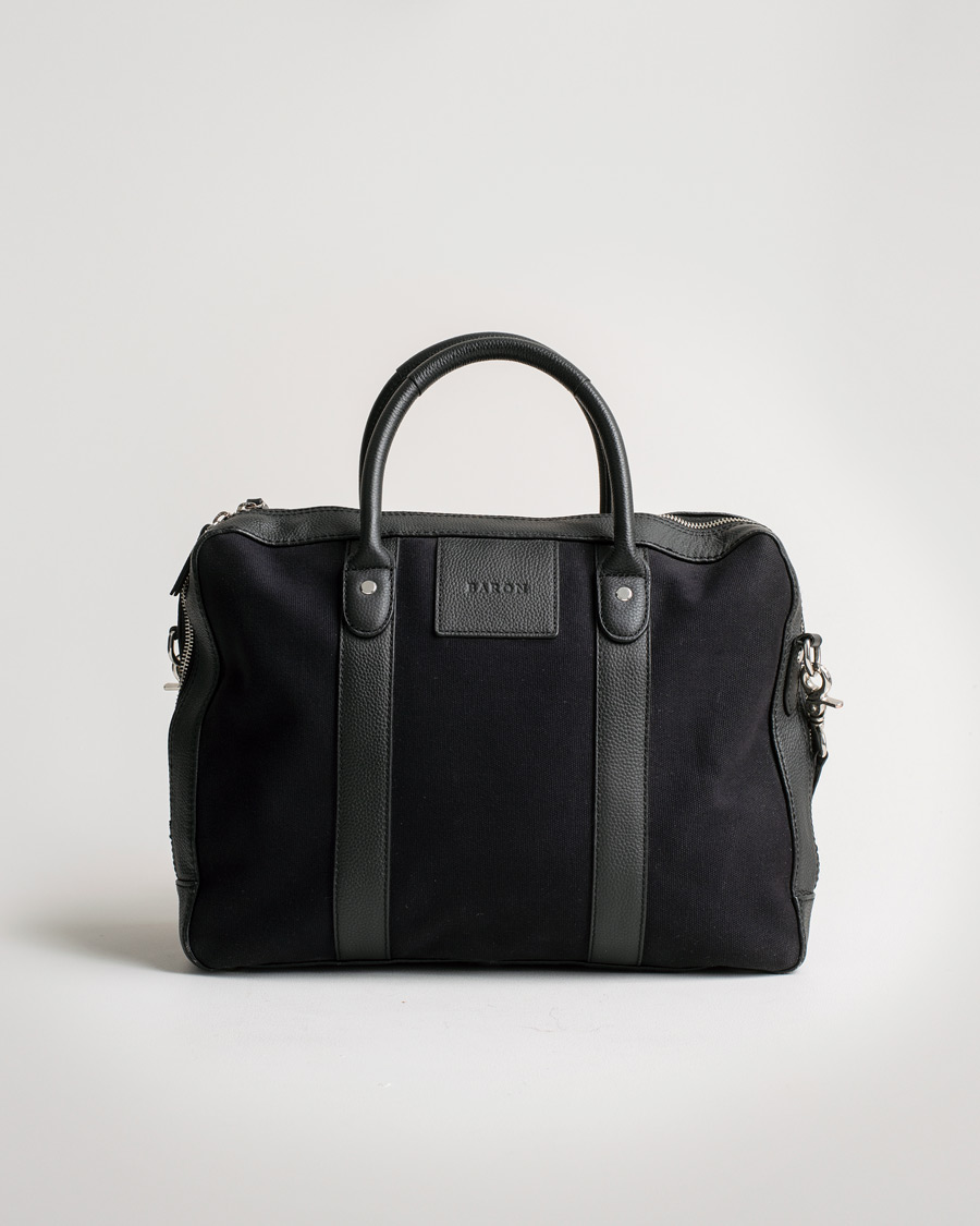 Hombres | Baron Computer Tote Black Canvas | Pre-owned | Baron Computer Tote Black Canvas