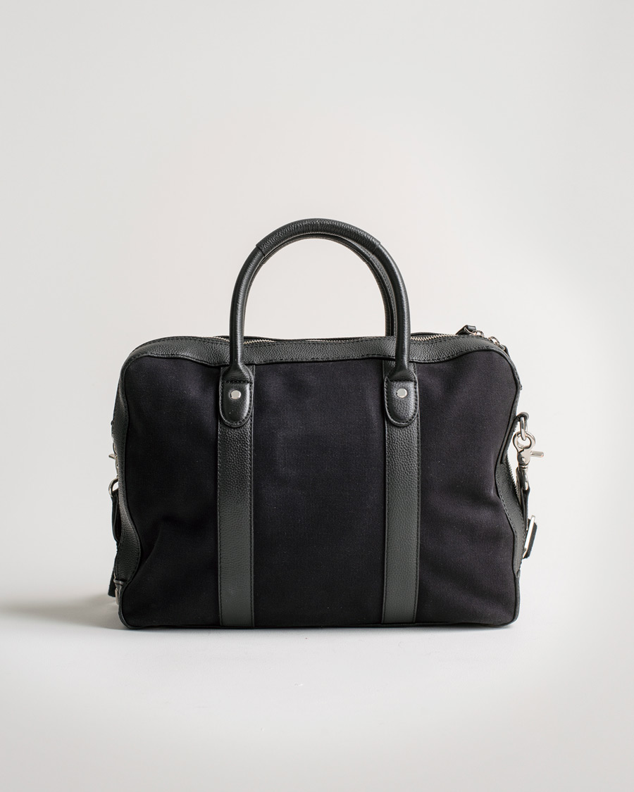 Hombres | Baron Computer Tote Black Canvas | Pre-owned | Baron Computer Tote Black Canvas