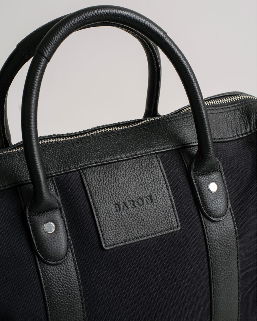 Hombres | Baron Computer Tote Black Canvas | Pre-owned | Baron Computer Tote Black Canvas