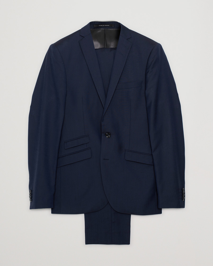 Hombres | Tiger of Sweden Nedvin Suit 100% Wool Navy 46 | Pre-owned | Tiger of Sweden Nedvin Suit 100% Wool Navy 46