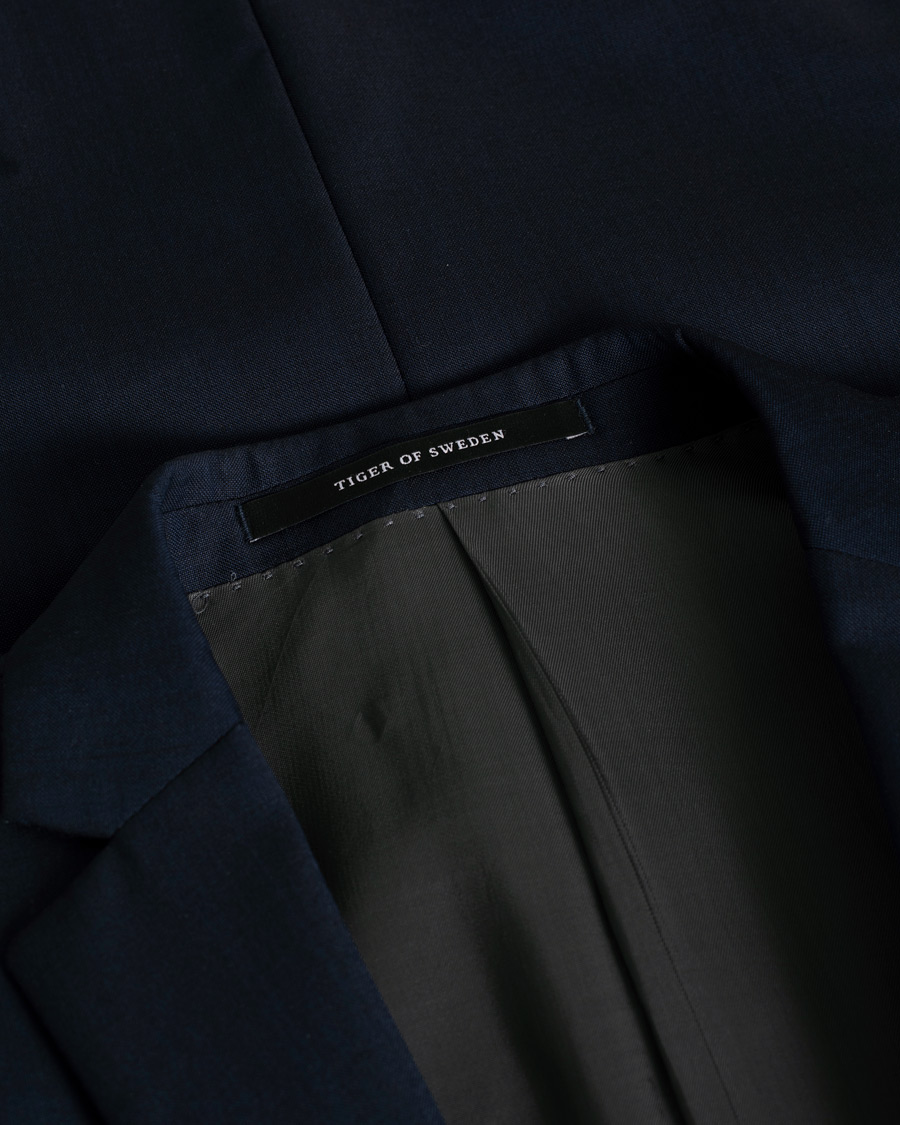 Hombres | Tiger of Sweden Nedvin Suit 100% Wool Navy 46 | Pre-owned | Tiger of Sweden Nedvin Suit 100% Wool Navy 46