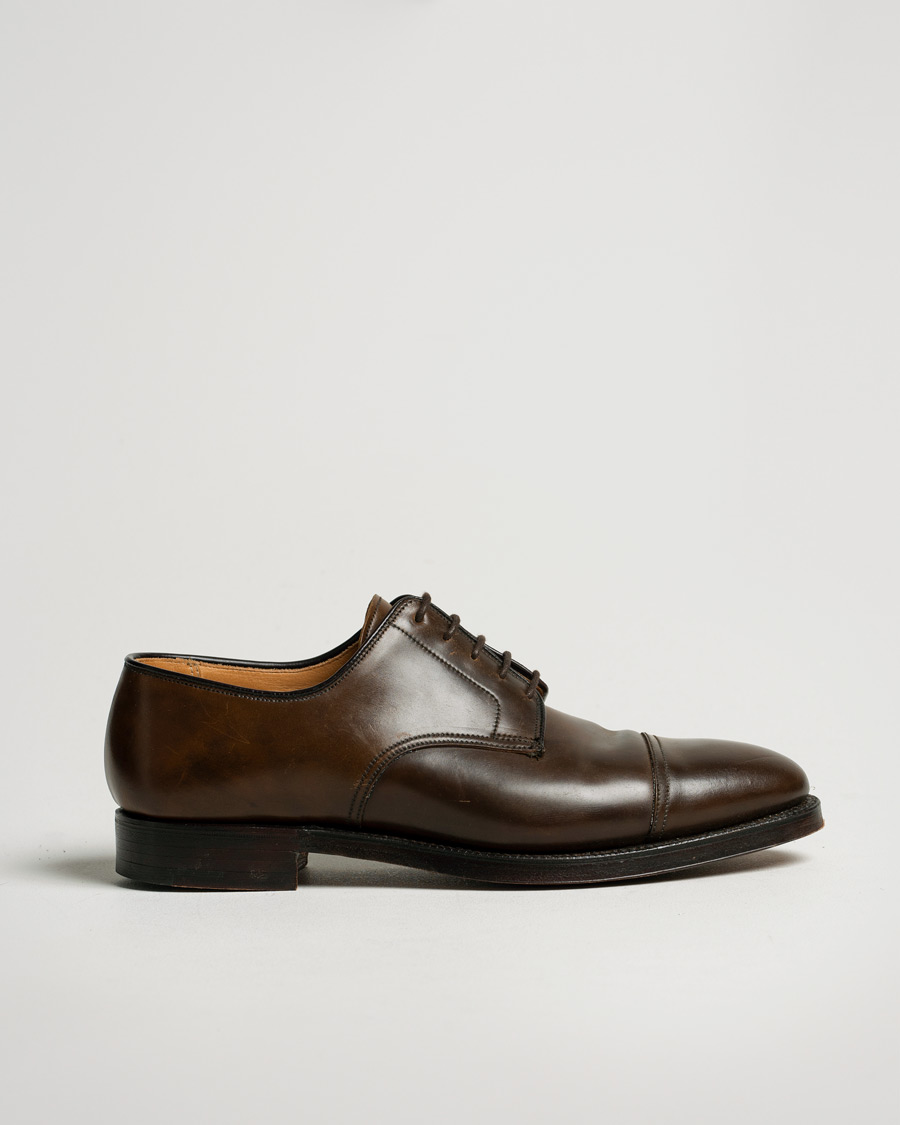 Hombres | Crockett & Jones Bradford Derby Dark Brown Cordovan | Pre-owned | Crockett & Jones Bradford Derby Dark Brown Cordovan