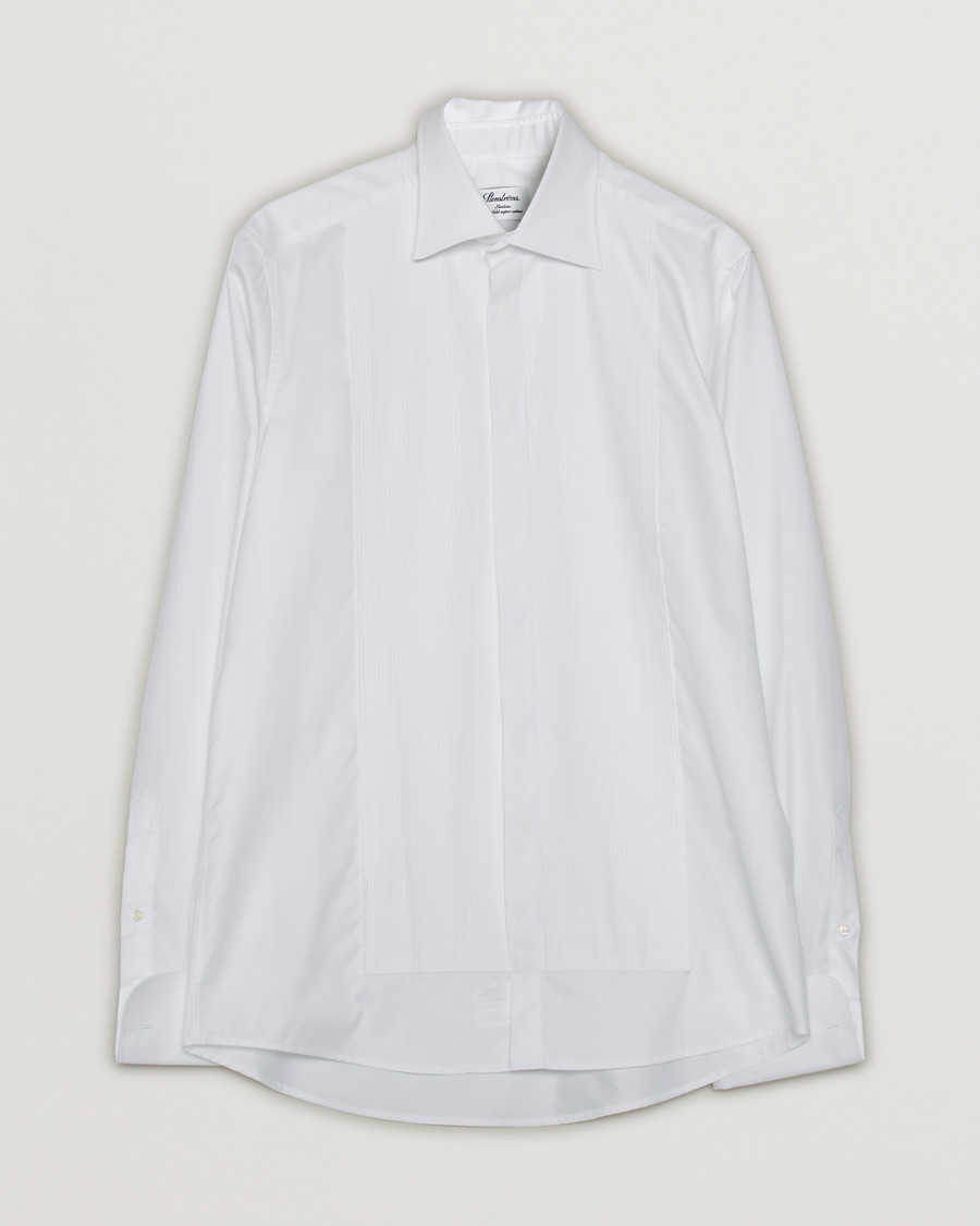 Hombres | Stenströms Slimline Smoking Shirt White | Pre-owned | Stenströms Slimline Smoking Shirt White