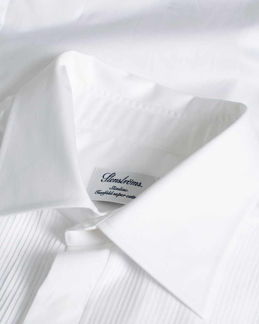 Hombres | Stenströms Slimline Smoking Shirt White | Pre-owned | Stenströms Slimline Smoking Shirt White