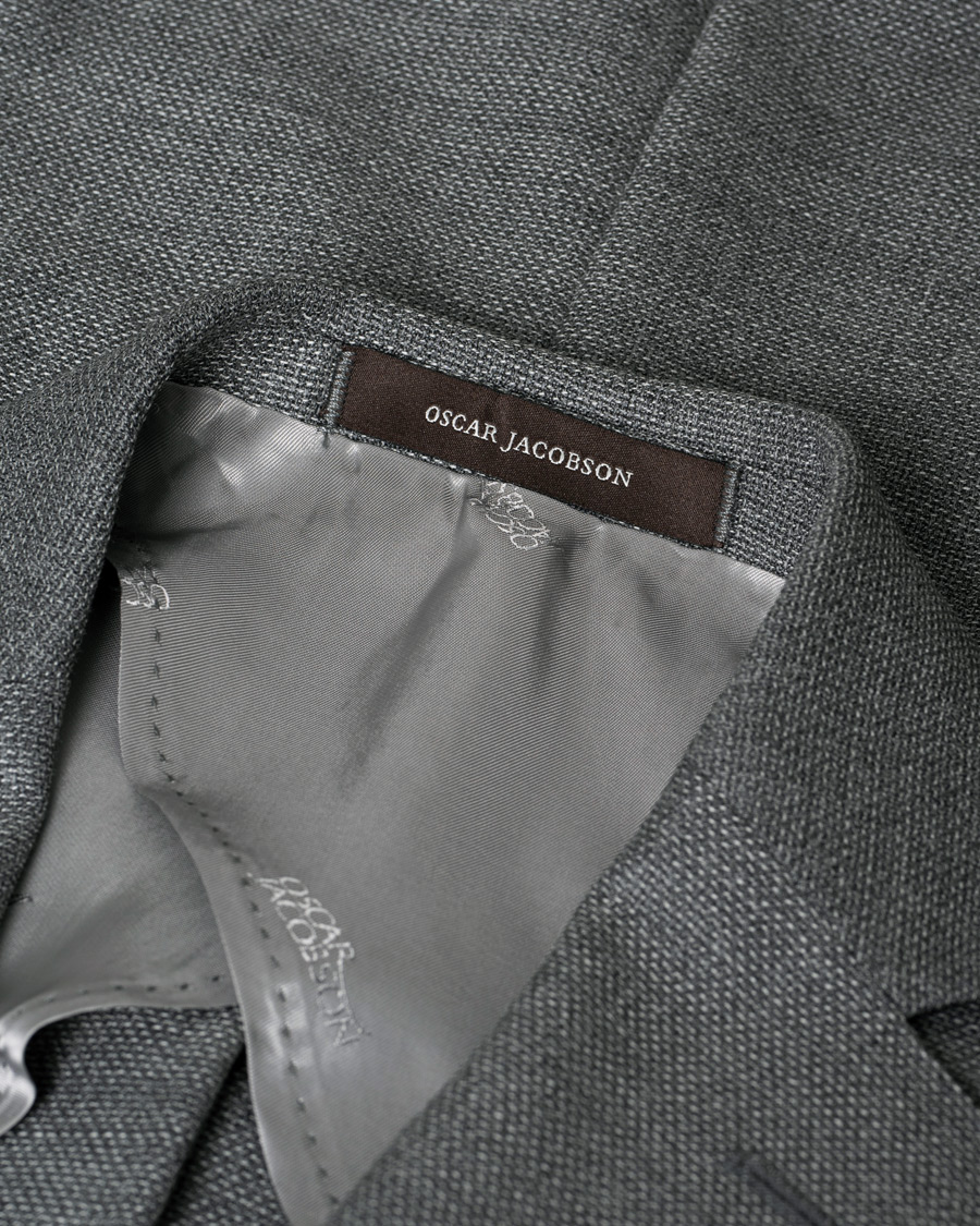 Hombres | Oscar Jacobson Einar Patch Pocket Blazer Grey 48 | Pre-owned | Oscar Jacobson Einar Patch Pocket Blazer Grey 48