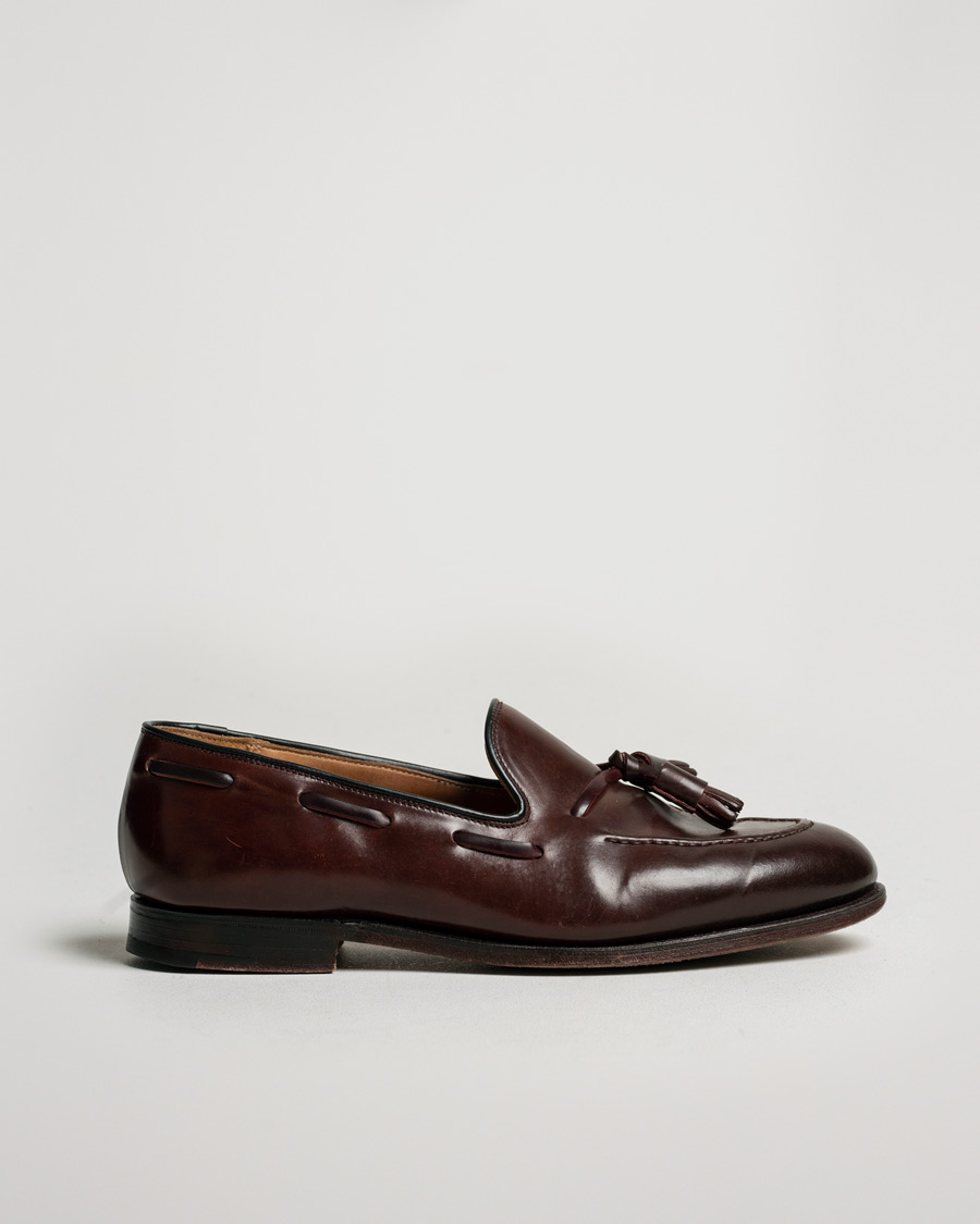 Hombres | Crockett & Jones Cavendish Tassel Loafer Burgundy Cordovan | Pre-owned | Crockett & Jones Cavendish Tassel Loafer Burgundy Cordovan