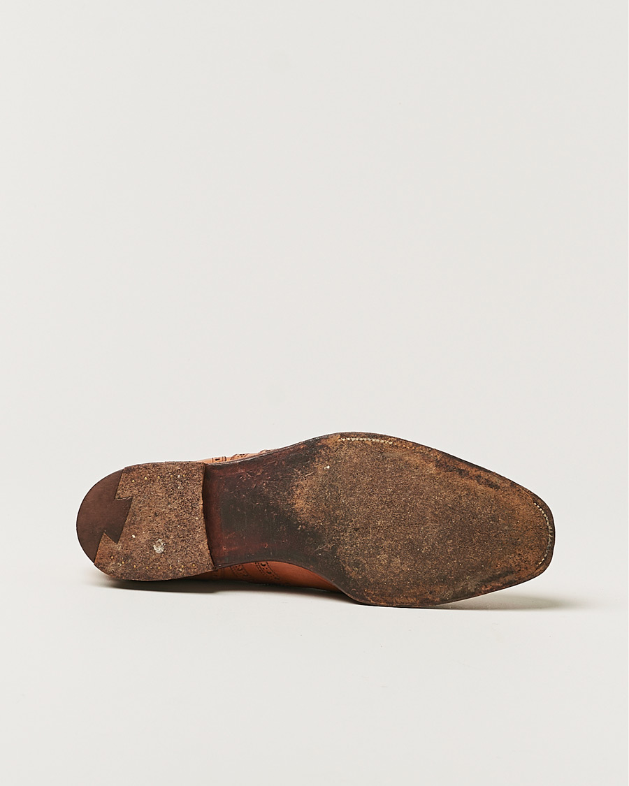 Hombres | Crockett & Jones Handgrade Clifford Oxford Brogue Tan Calf | Pre-owned | Crockett & Jones Handgrade Clifford Oxford Brogue Tan Calf