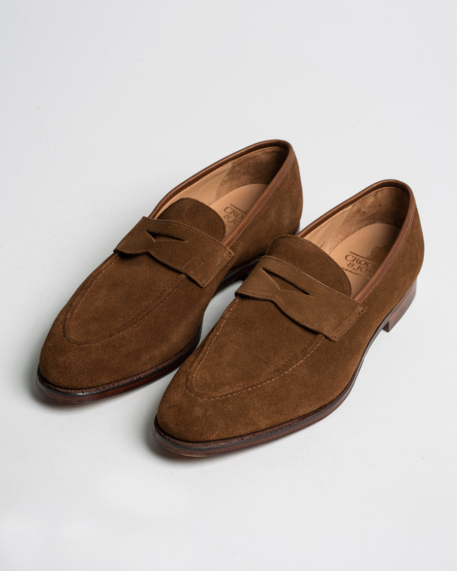 Hombres | Crockett & Jones Sydney Loafer Snuff Suede UK10 - EU44 | Pre-owned | Crockett & Jones Sydney Loafer Snuff Suede UK10 - EU44