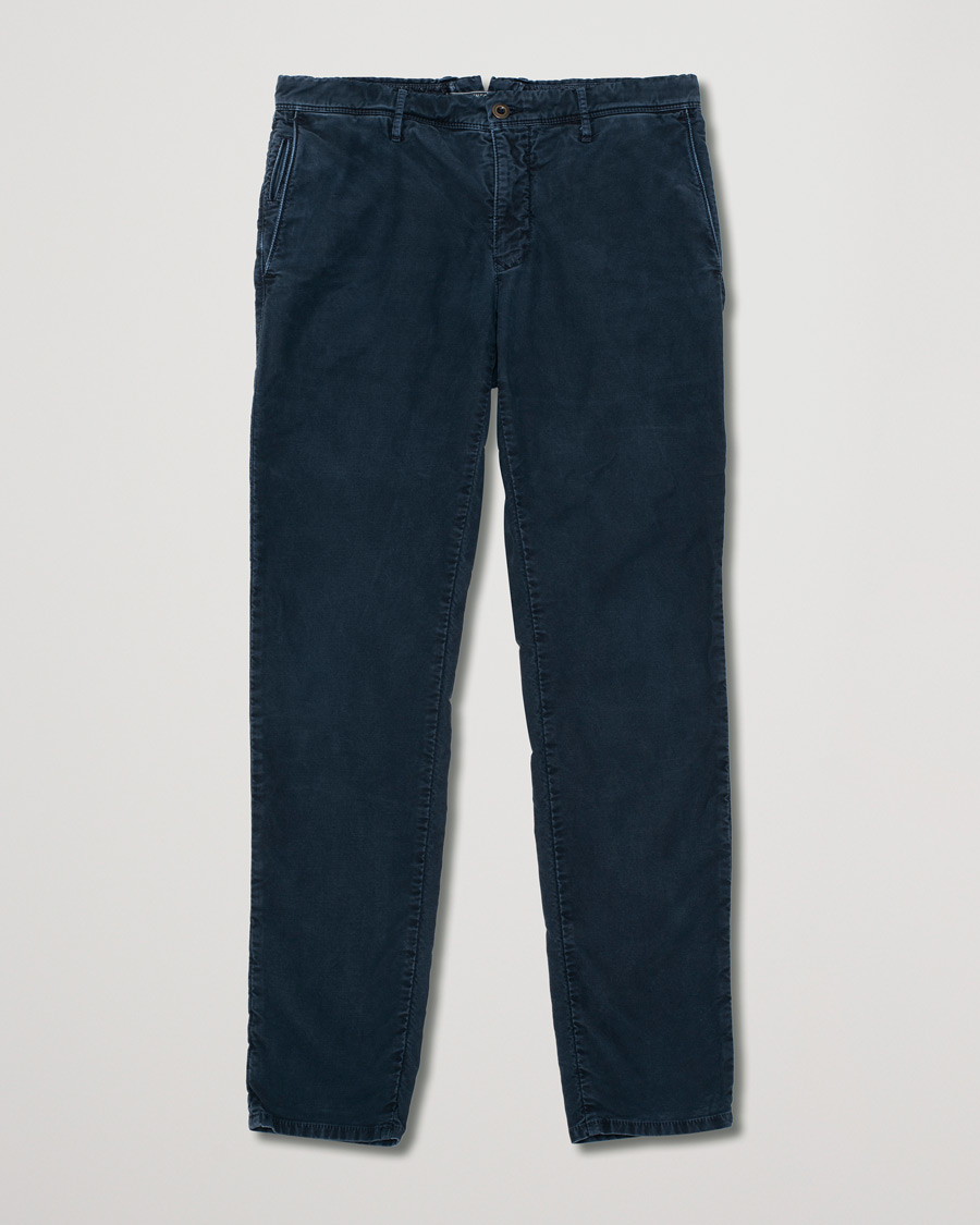 Hombres | Incotex Slim Fit Garment Dyed Washed Chino Navy | Pre-owned | Incotex Slim Fit Garment Dyed Washed Chino Navy
