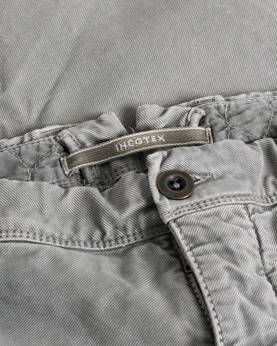 Hombres | Incotex Slim Fit Garment Dyed Washed Chino Grey W34 | Pre-owned | Incotex Slim Fit Garment Dyed Washed Chino Grey W34