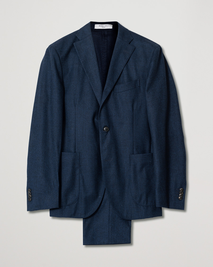 Hombres | Boglioli Wool K Jacket Suit Dark Navy | Pre-owned | Boglioli Wool K Jacket Suit Dark Navy
