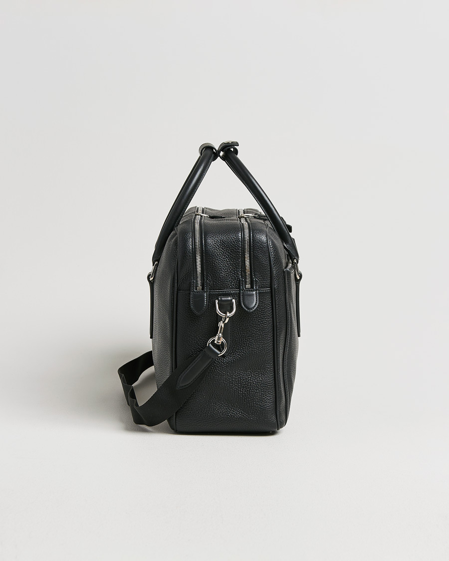 Hombres | Smythson Burlington 24 Hour Bag Black Deerskin | Pre-owned | Smythson Burlington 24 Hour Bag Black Deerskin