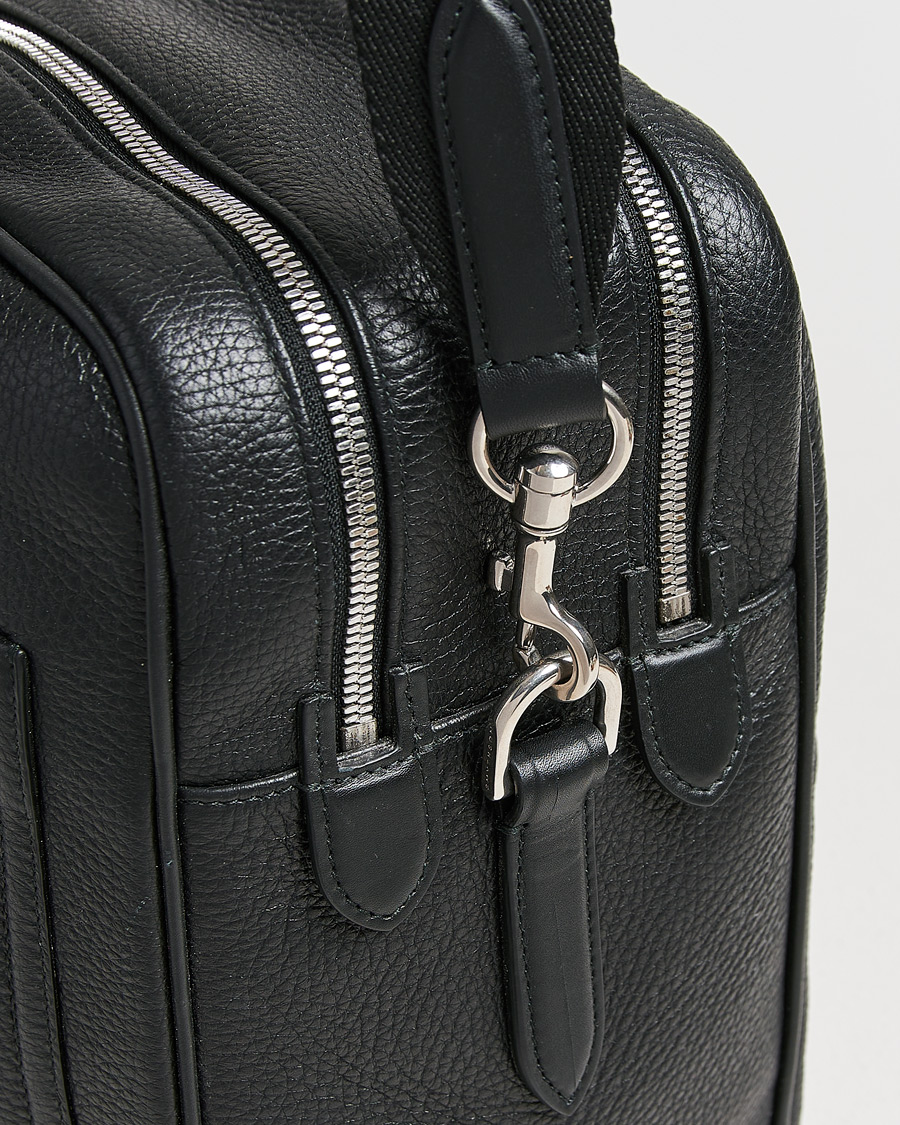 Hombres | Smythson Burlington 24 Hour Bag Black Deerskin | Pre-owned | Smythson Burlington 24 Hour Bag Black Deerskin