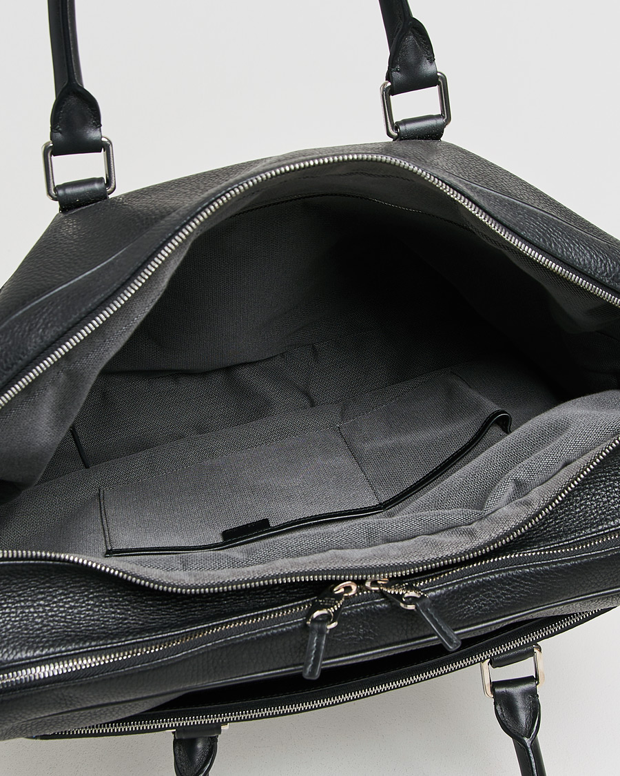 Hombres | Smythson Burlington 24 Hour Bag Black Deerskin | Pre-owned | Smythson Burlington 24 Hour Bag Black Deerskin