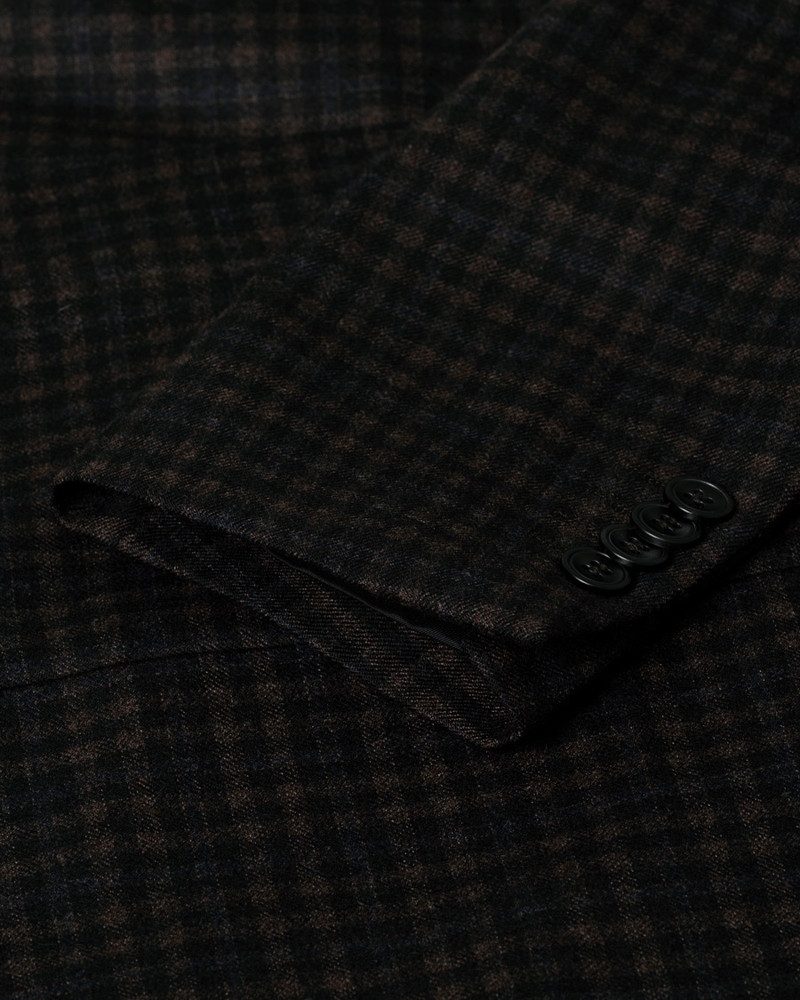 Hombres | Oscar Jacobson Epic Check Fratelli Tallia Di Delfino Blazer Brown 92 | Pre-owned | Oscar Jacobson Epic Check Fratelli Tallia Di Delfino Blazer Brown 92