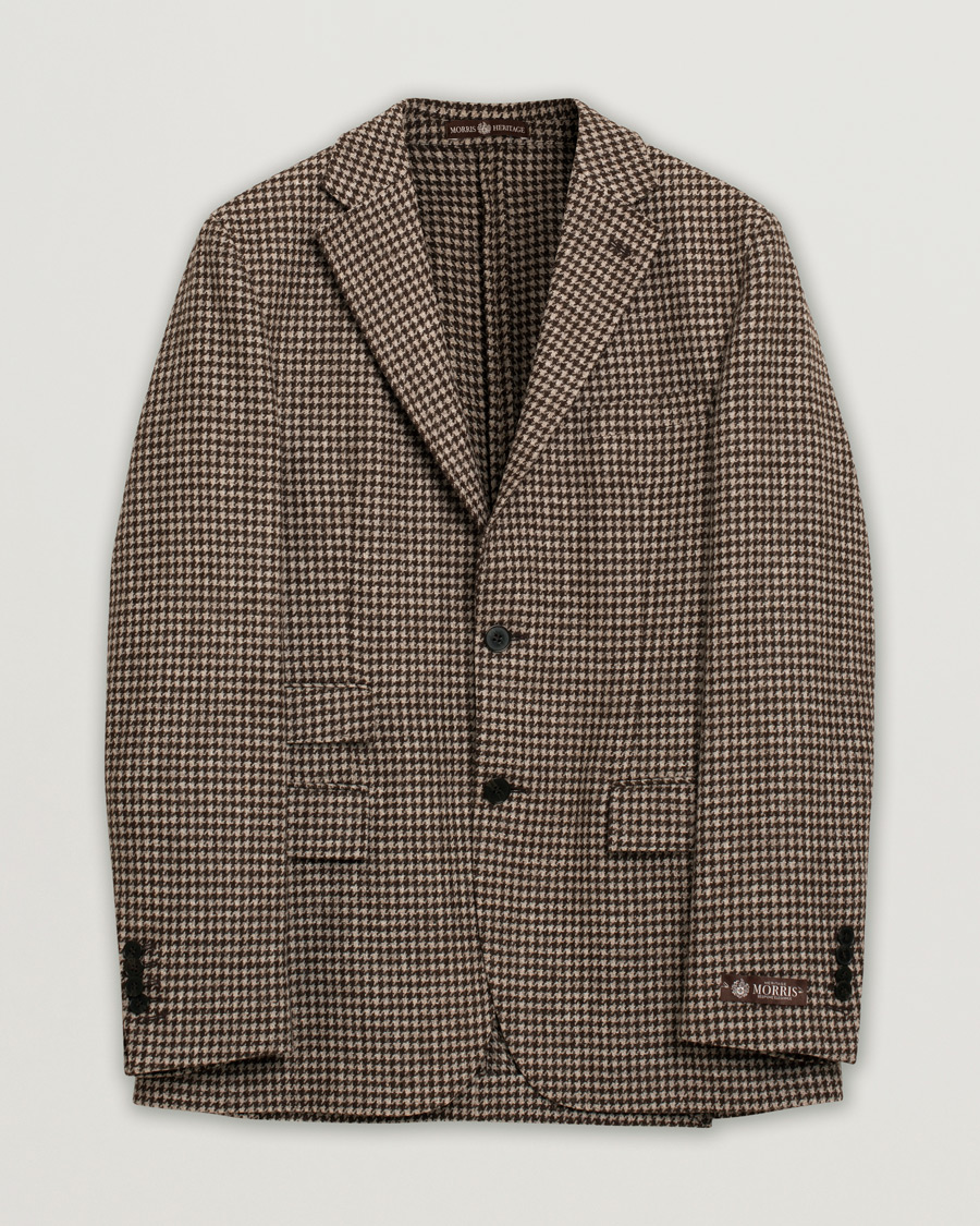 Hombres | Morris Heritage Keith Dogtooth Blazer Brown 50 | Pre-owned | Morris Heritage Keith Dogtooth Blazer Brown 50