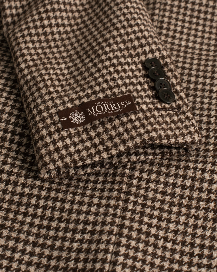 Hombres | Morris Heritage Keith Dogtooth Blazer Brown 50 | Pre-owned | Morris Heritage Keith Dogtooth Blazer Brown 50