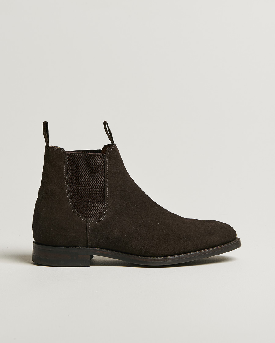 Hombres | Loake 1880 Chatsworth Chelsea Boot Dark Brown Suede | Pre-owned | Loake 1880 Chatsworth Chelsea Boot Dark Brown Suede
