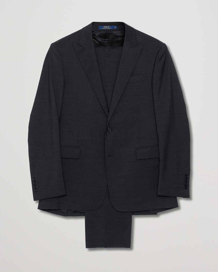 Hombres | Polo Ralph Lauren Clothing Connery Peak Lapel Wool Suit Grey 50 | Pre-owned | Polo Ralph Lauren Clothing Connery Peak Lapel Wool Suit Grey 50