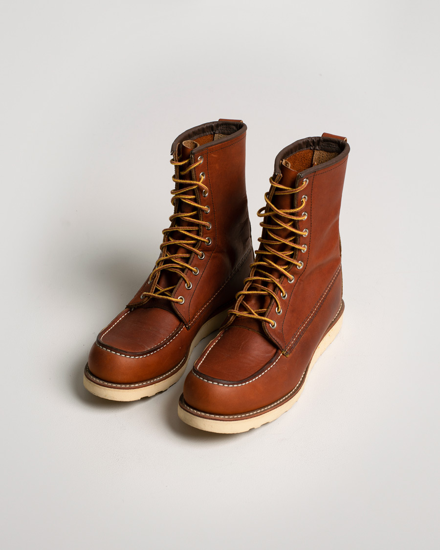Hombres | Red Wing Shoes Moc Toe High Boot Oro Slick Leather | Pre-owned | Red Wing Shoes Moc Toe High Boot Oro Slick Leather