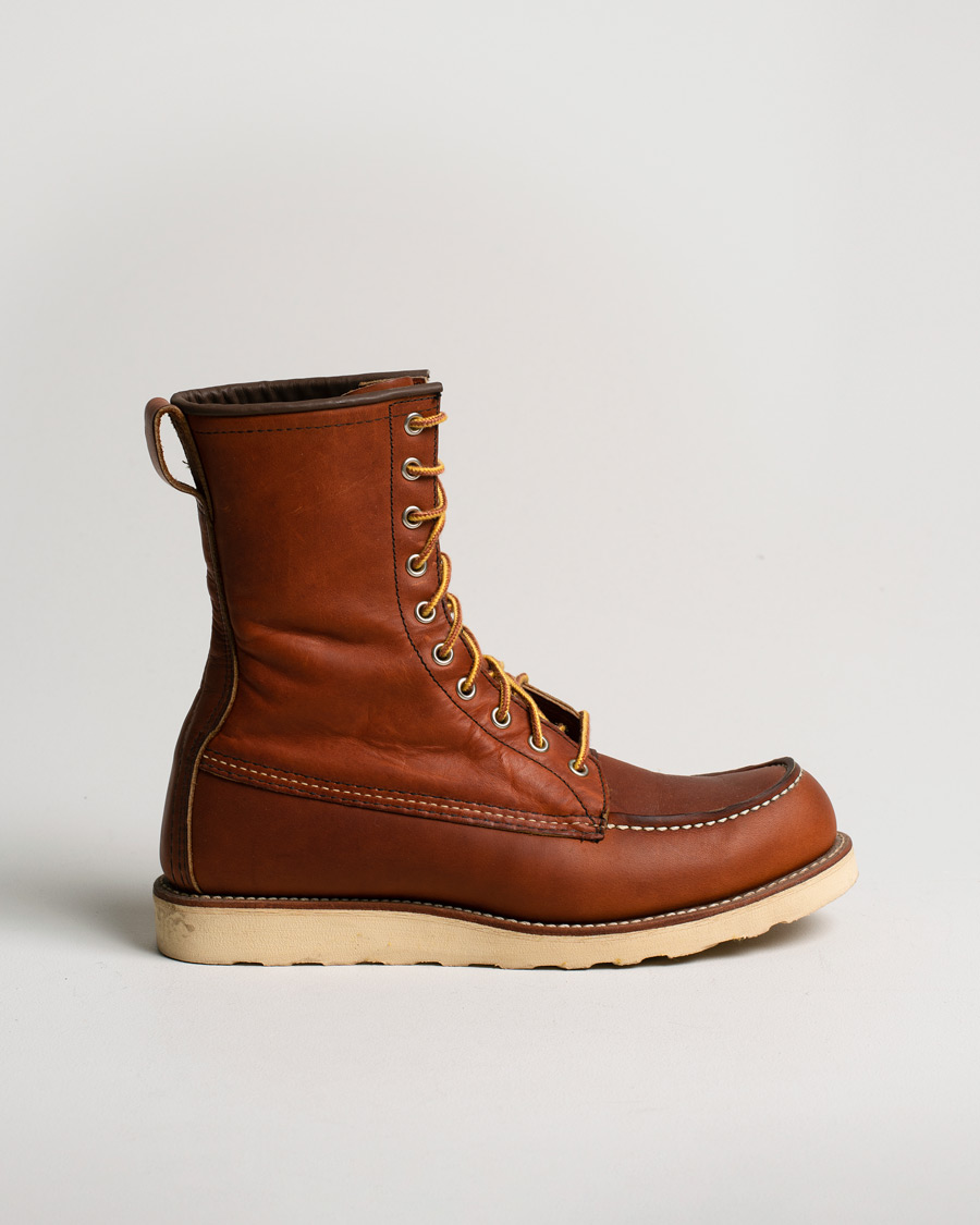 Hombres | Red Wing Shoes Moc Toe High Boot Oro Slick Leather | Pre-owned | Red Wing Shoes Moc Toe High Boot Oro Slick Leather