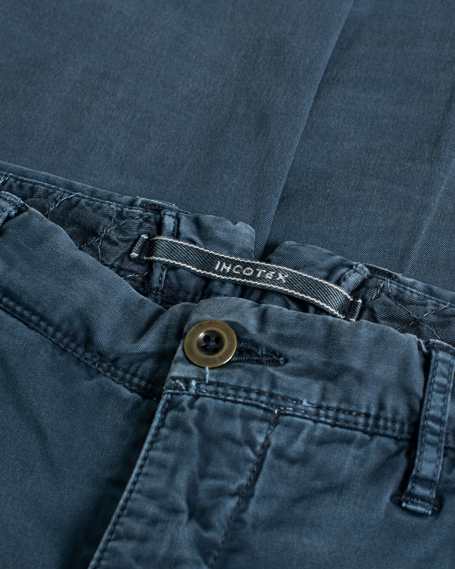 Hombres | Incotex Slim Fit Stretch Slacks Navy | Pre-owned | Incotex Slim Fit Stretch Slacks Navy