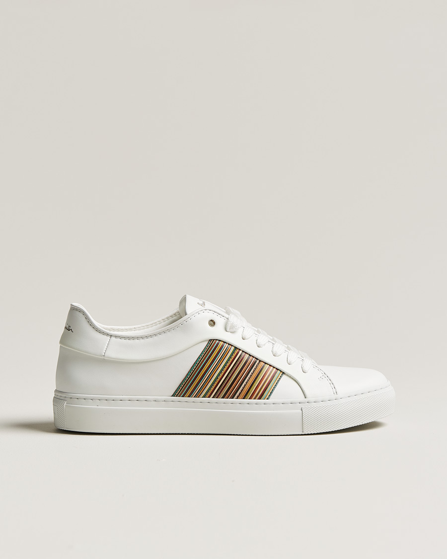 Hombres | Paul Smith Ivo Sneaker White Multistripe Nappa | Pre-owned | Paul Smith Ivo Sneaker White Multistripe Nappa