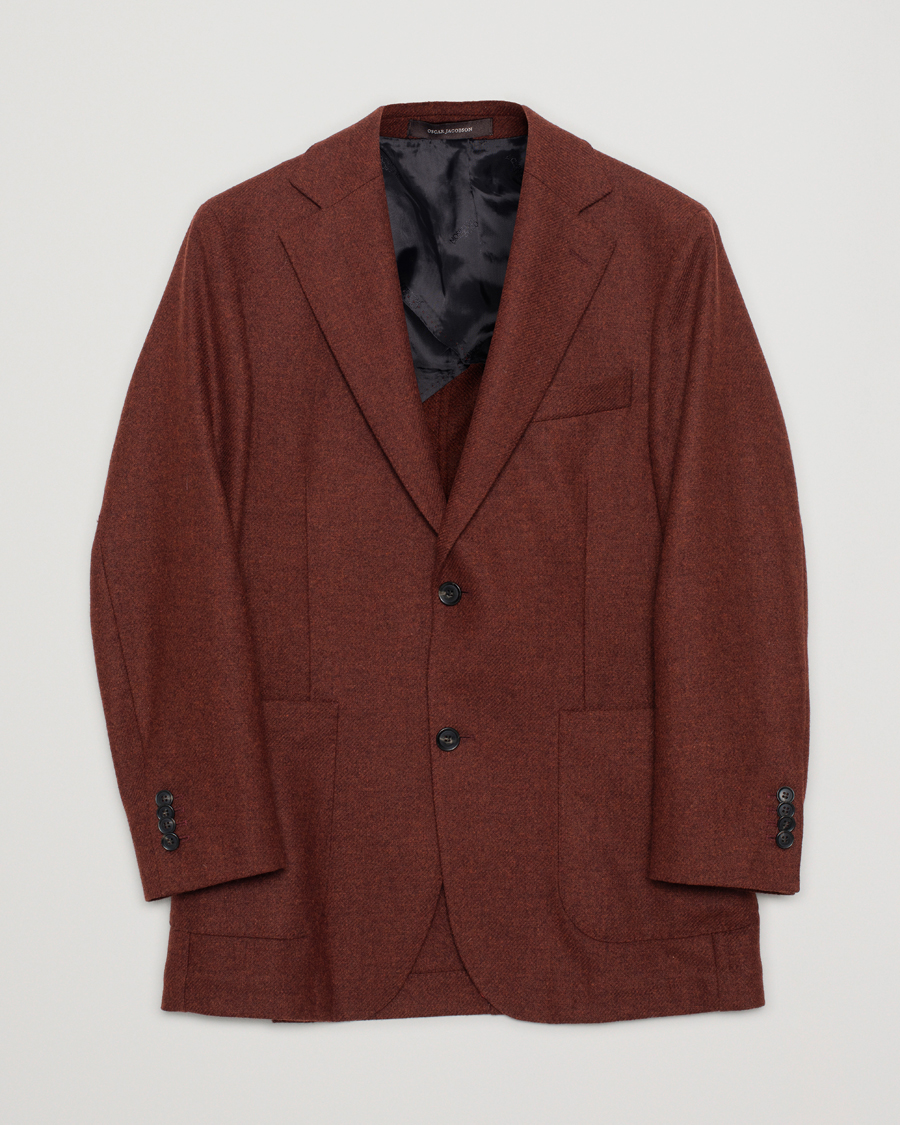 Hombres | Blazers | Pre-owned | Oscar Jacobson Edgar Flannel Blazer Rust 48