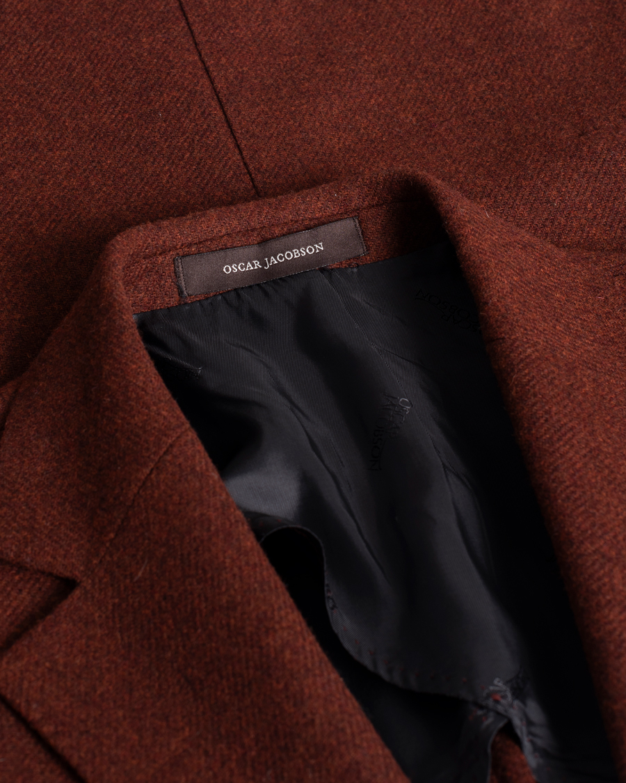 Hombres | Blazers | Pre-owned | Oscar Jacobson Edgar Flannel Blazer Rust 48