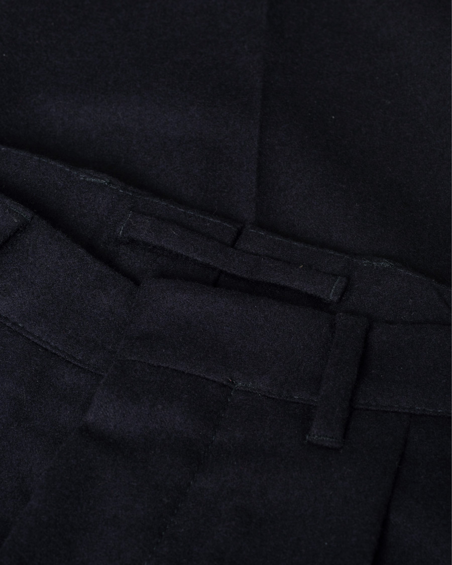 Hombres | The Gigi Tonga Stretch Flannel Pleated Trousers Navy 48 | Pre-owned | The Gigi Tonga Stretch Flannel Pleated Trousers Navy 48