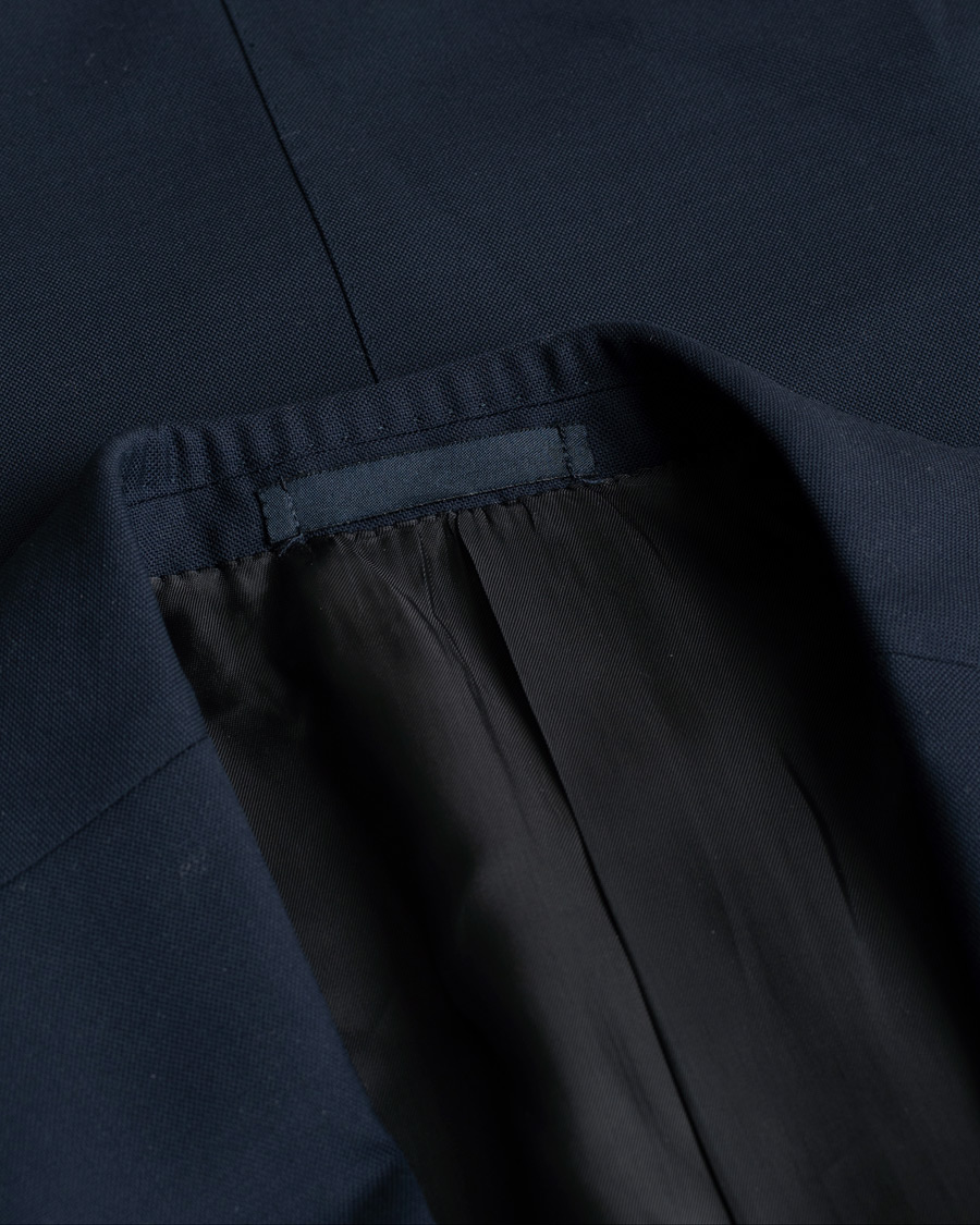 Hombres | Caruso Suit Jacket Super 150's Wool Navy 46 | Pre-owned | Caruso Suit Jacket Super 150's Wool Navy 46