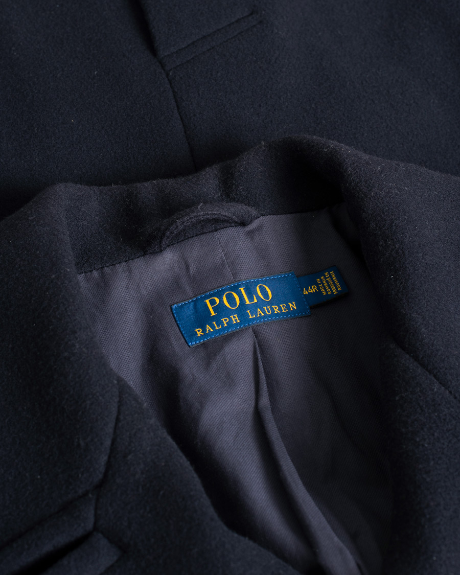 Hombres | Polo Ralph Lauren Wool Peacoat Navy | Pre-owned | Polo Ralph Lauren Wool Peacoat Navy