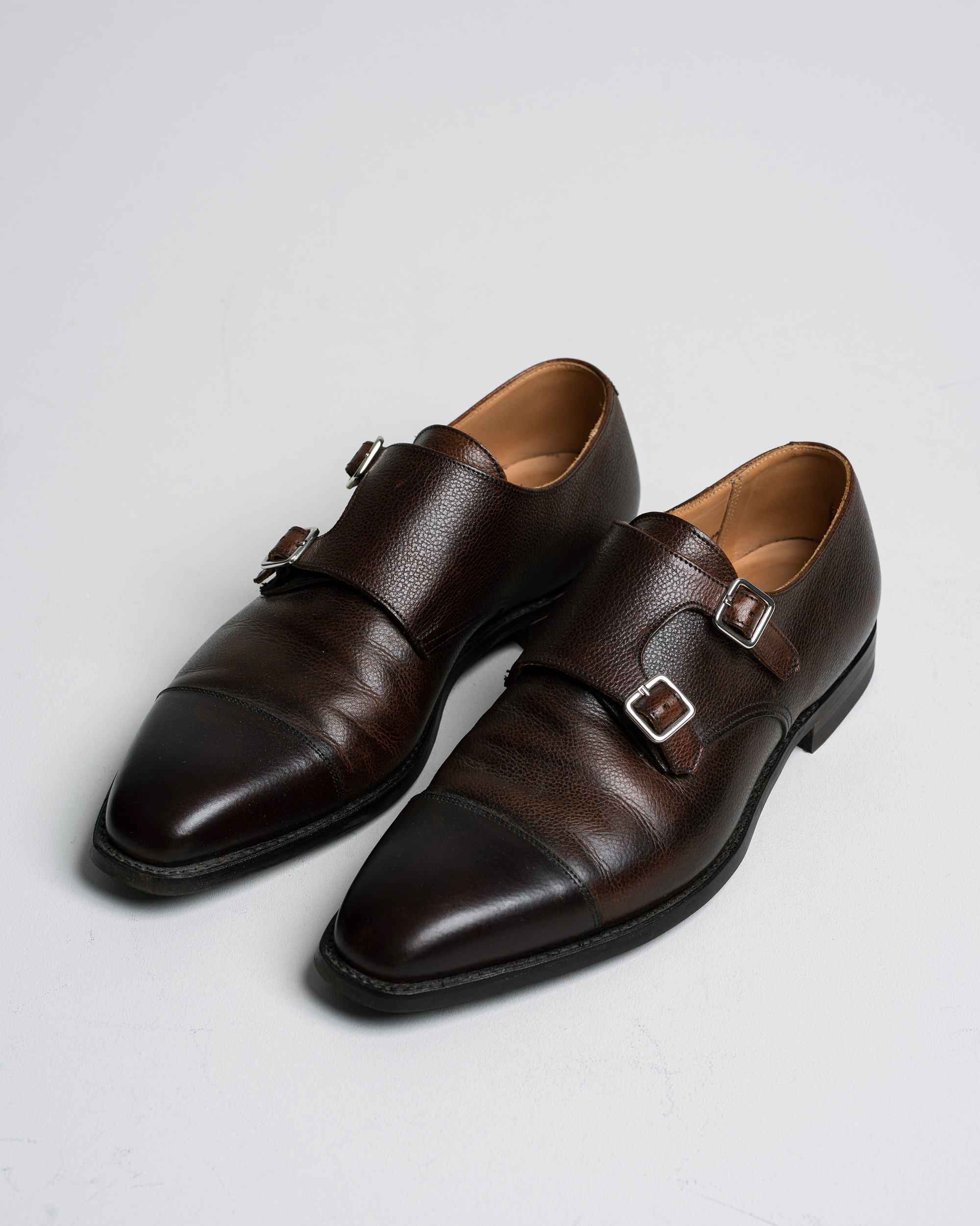 Hombres | Crockett & Jones Lowndes Monkstrap City Sole Dark Brown Calf UK8,5 - EU42,5 | Pre-owned | Crockett & Jones Lowndes Monkstrap City Sole Dark Brown Calf UK8,5 - EU42,5