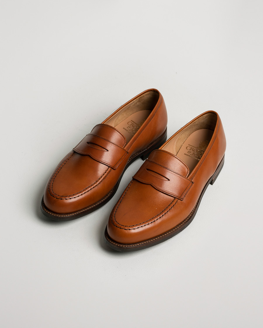 Hombres | Crockett & Jones Boston City Sole Congac Calf | Pre-owned | Crockett & Jones Boston City Sole Congac Calf