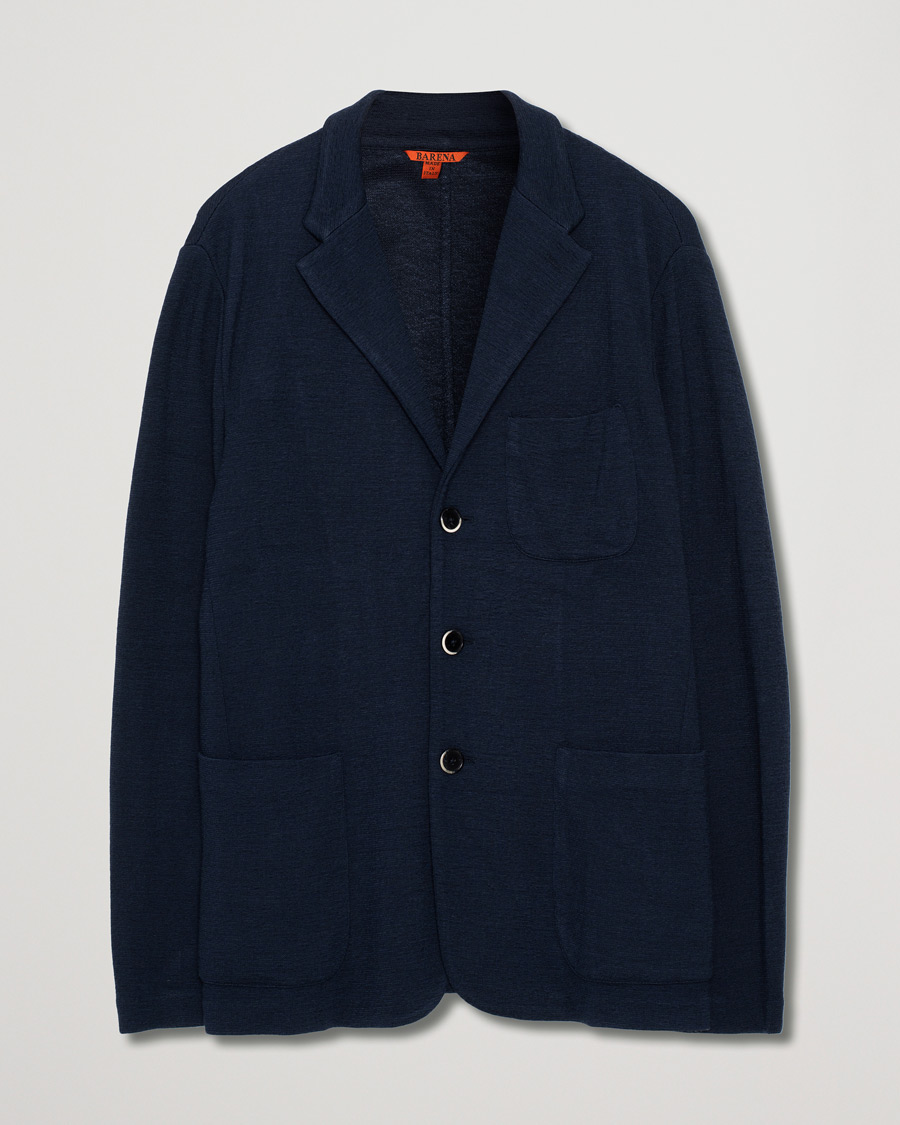 Hombres | Barena Torceo Mesola Jersey Blazer Navy | Pre-owned | Barena Torceo Mesola Jersey Blazer Navy