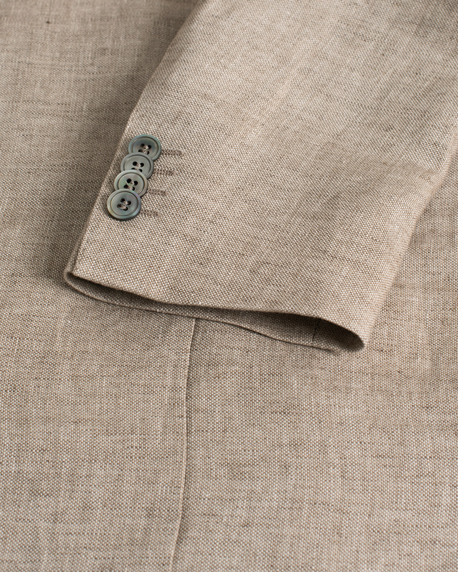 Hombres | Oscar Jacobson Egel Linen Blazer Beige | Pre-owned | Oscar Jacobson Egel Linen Blazer Beige