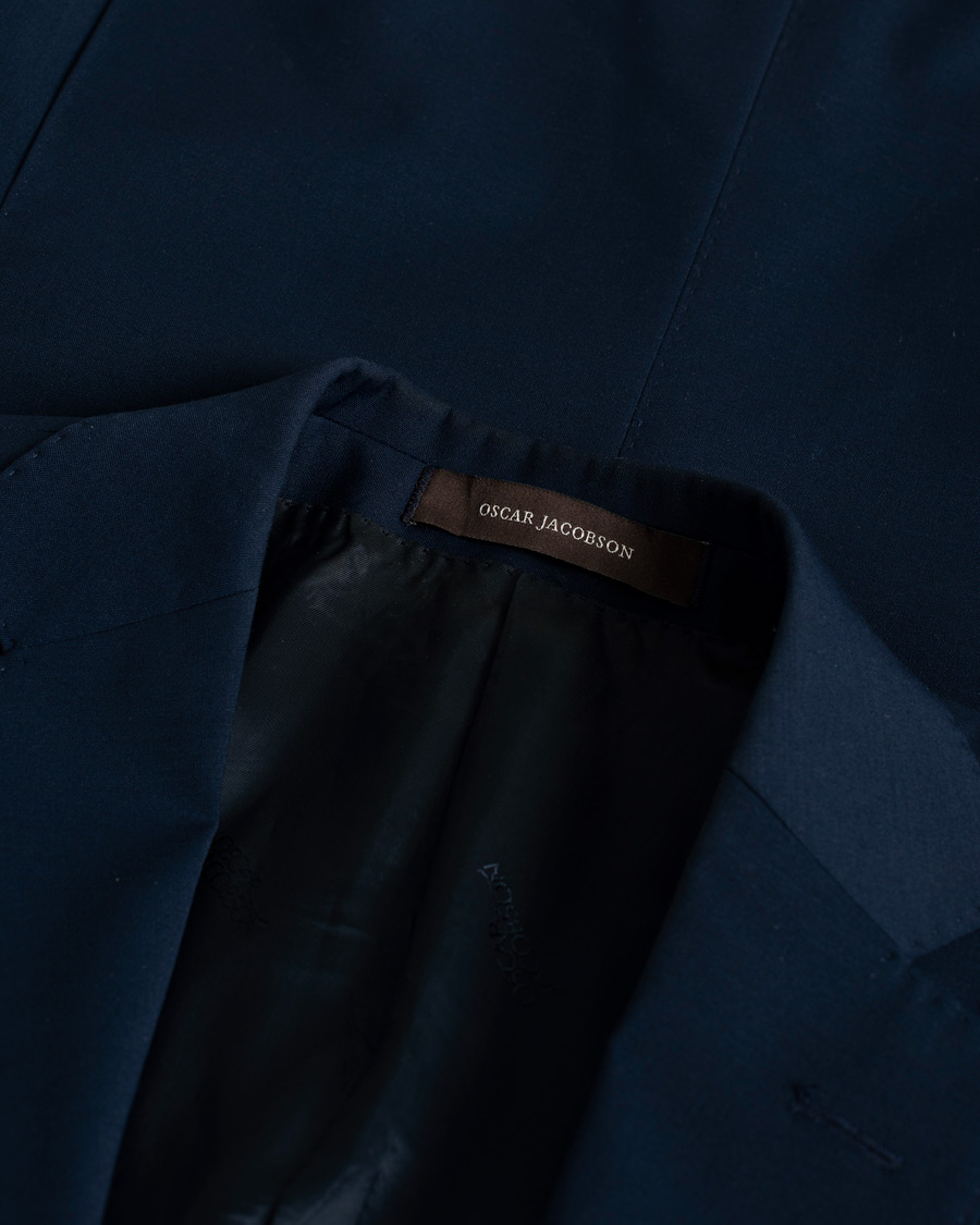 Hombres | Blazers | Pre-owned | Oscar Jacobson Wool Stretch Suit Blue 46/48