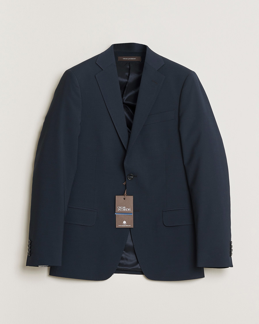 Hombres | Pre-owned Blazers | Pre-owned | Oscar Jacobson Edmund Wool Blazer Navy 46