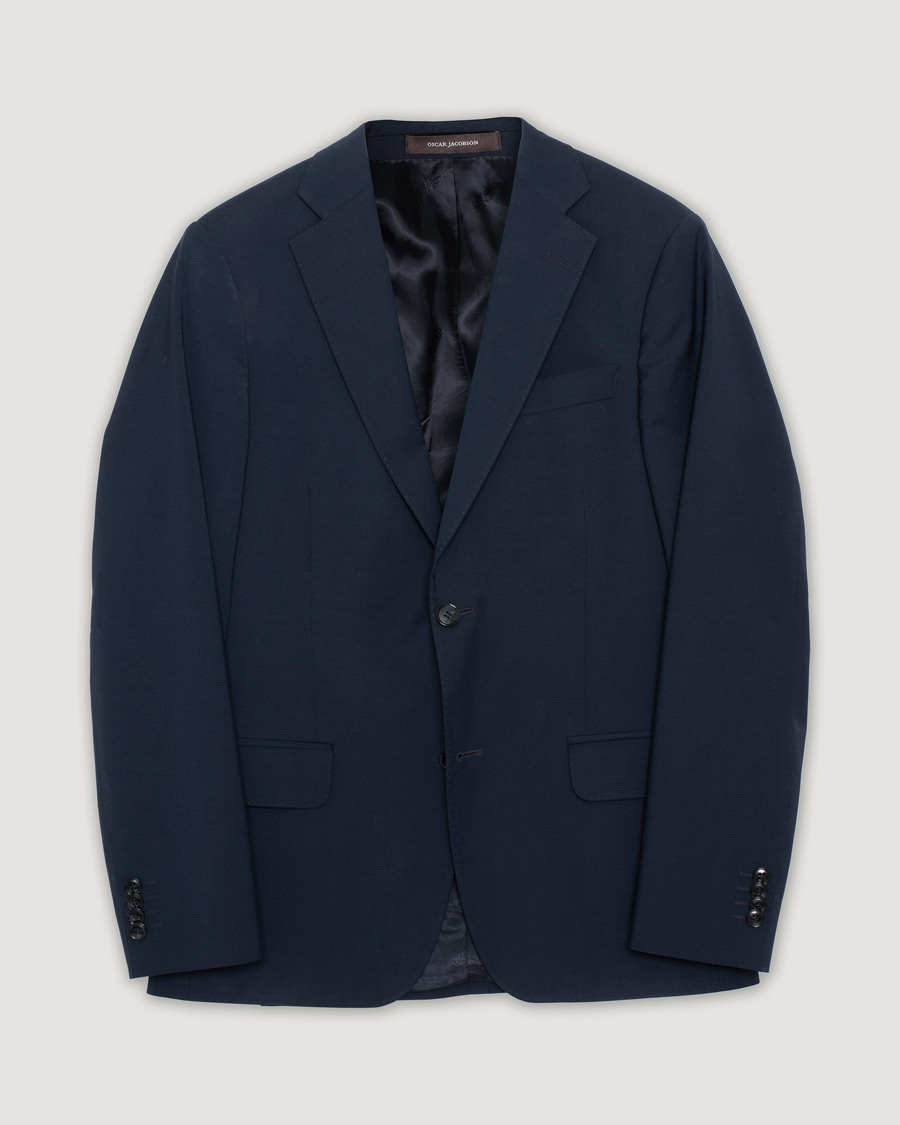 Hombres | Oscar Jacobson Edmund Wool Blazer Navy | Pre-owned | Oscar Jacobson Edmund Wool Blazer Navy