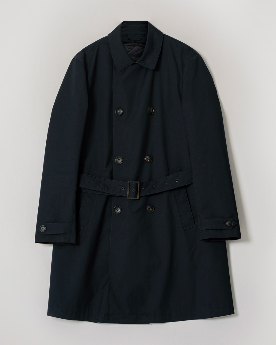 Hombres | Emporio Armani Trenchcoat Navy | Pre-owned | Emporio Armani Trenchcoat Navy