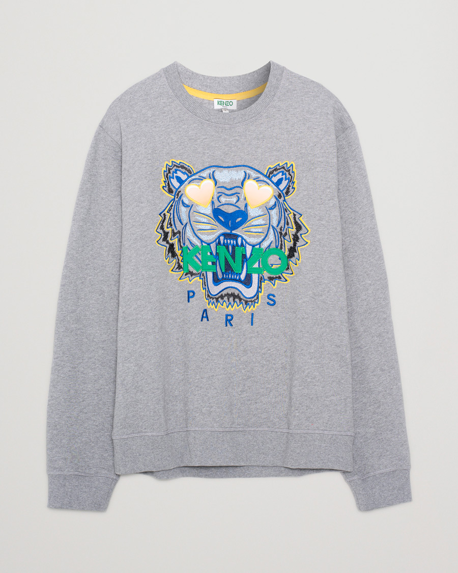 Hombres | Kenzo Tiger Valentine Sweatshirt Light Grey | Pre-owned | Kenzo Tiger Valentine Sweatshirt Light Grey