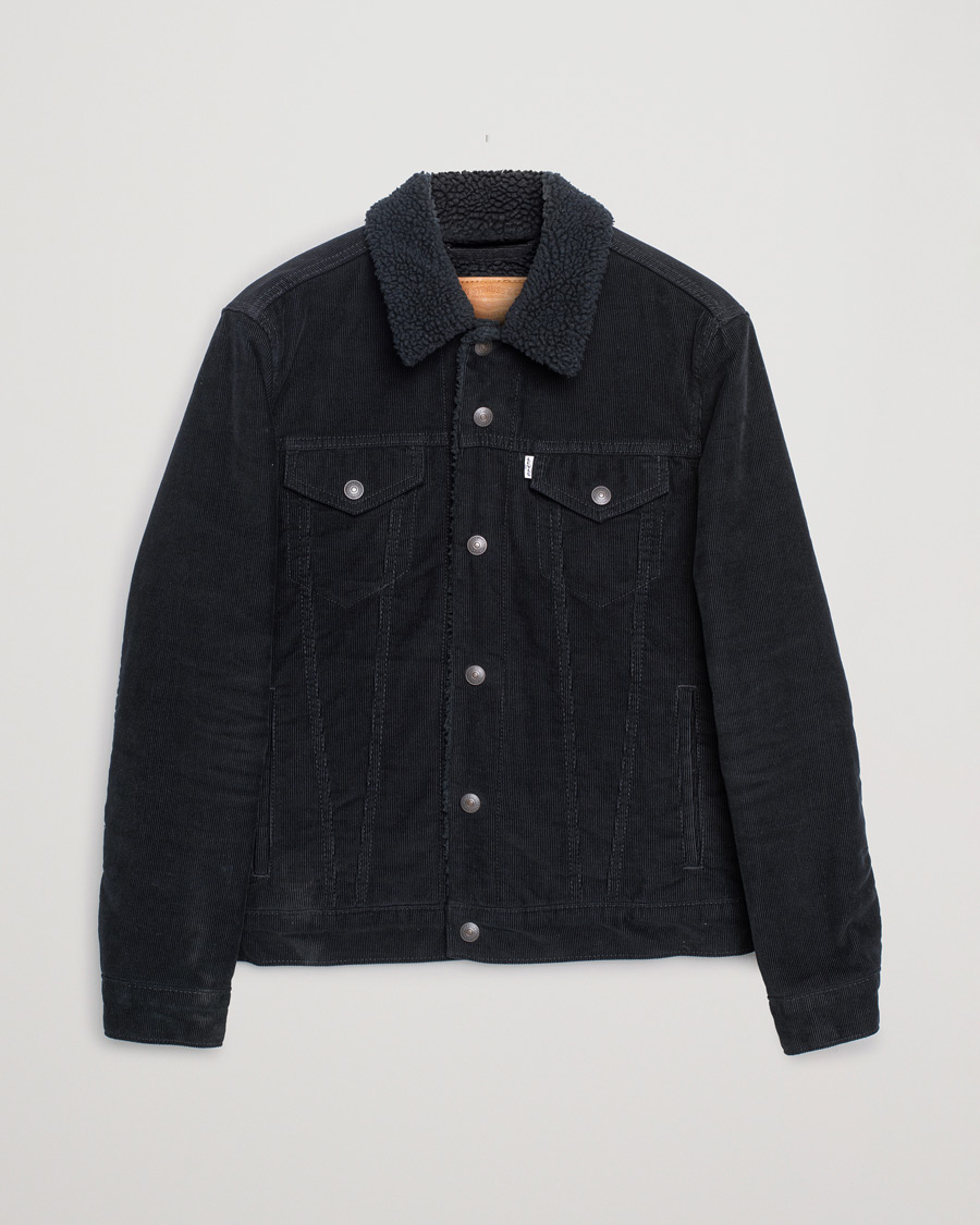 Hombres | Abrigos y chaquetas | Pre-owned | Levi's Type III Sherpa Corduroy Trucker Black