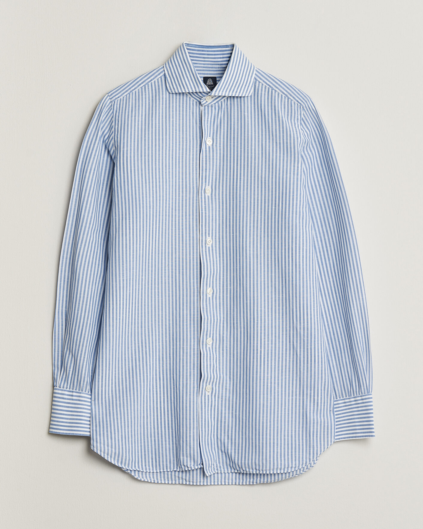 Hombres | Finamore Napoli Slim Fit Shirt Blue Stripe 38 - S | Pre-owned | Finamore Napoli Slim Fit Shirt Blue Stripe 38 - S