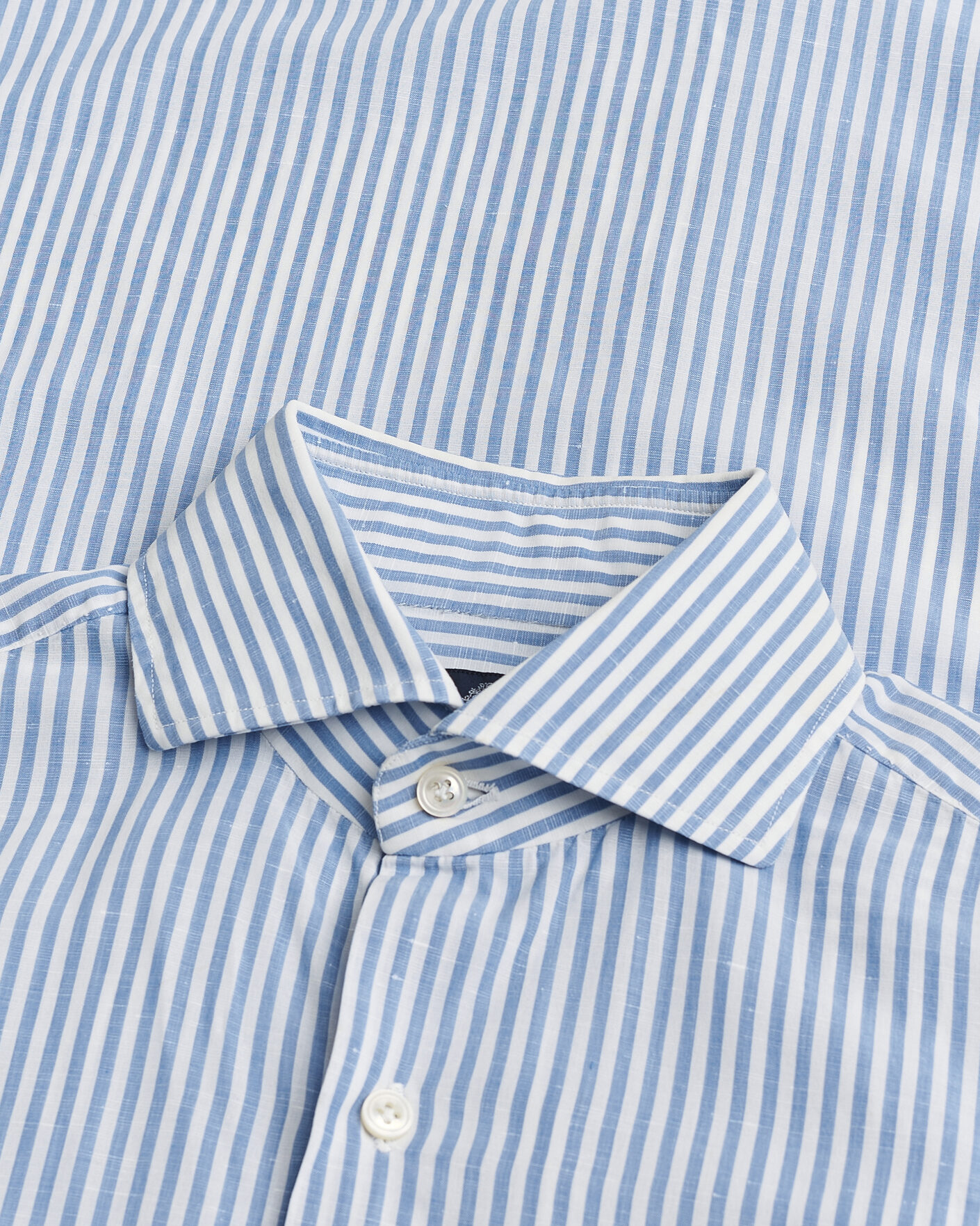 Hombres | Finamore Napoli Slim Fit Shirt Blue Stripe 38 - S | Pre-owned | Finamore Napoli Slim Fit Shirt Blue Stripe 38 - S