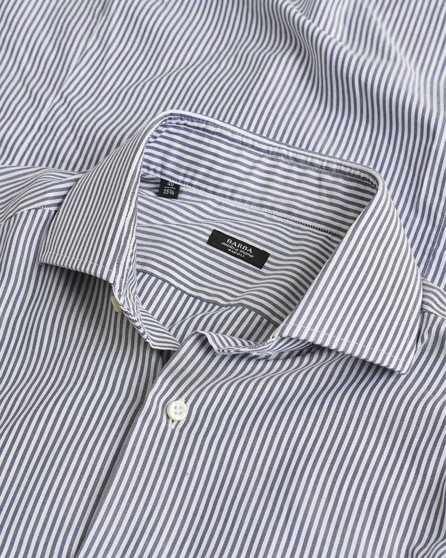 Hombres | Barba Napoli Cutaway Shirt Blue Striped 40 - M | Pre-owned | Barba Napoli Cutaway Shirt Blue Striped 40 - M